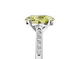 White gold Fancy Yellow Oval  Cut Channel Set Solitaire Engagement Ring with Four-Prong Setting_246