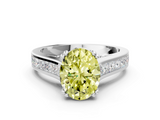 White gold Fancy Yellow Oval  Cut Channel Set Solitaire Engagement Ring with Prong Setting_20