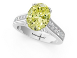 White gold Fancy Yellow Oval  Cut Channel Set Solitaire Engagement Ring with Prong Setting_21
