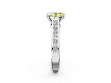 White gold Fancy Yellow Oval  Cut Channel Set Solitaire Engagement Ring with Prong Setting_22