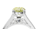 White gold Fancy Yellow Oval  Cut Channel Set Solitaire Engagement Ring with Prong Setting_24