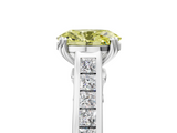 White gold Fancy Yellow Oval  Cut Channel Set Solitaire Engagement Ring with Prong Setting_25