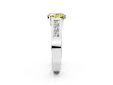 White gold Fancy Yellow Oval Cut Cut Channel Set Solitaire Ring with Four-Prong Setting_14