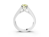 White gold Fancy Yellow Oval Cut Cut Channel Set Solitaire Ring with Four-Prong Setting_15