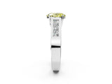 White gold Fancy Yellow Oval Cut Cut Channel Set Solitaire Ring with Four-Prong Setting_2