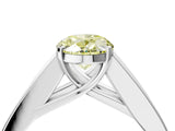 White gold Fancy Yellow Oval Cut Cut Channel Set Solitaire Ring with Four-Prong Setting_4