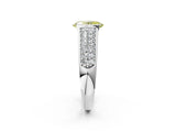 White gold Fancy Yellow Oval Cut Cut Diamond Channel Set Pave Band with Tension Prong Setting_2