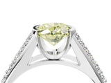 White gold Fancy Yellow Oval Cut Cut Diamond Channel Set Pave Band with Tension Prong Setting_4