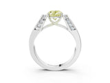 White gold Fancy Yellow Oval Cut Cut Diamond Channel Set Solitaire Ring with Four-Prong Setting_147