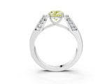 White gold Fancy Yellow Oval Cut Cut Diamond Channel Set Solitaire Ring with Four-Prong Setting_63