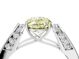 White gold Fancy Yellow Oval Cut Cut Diamond Channel Set Solitaire Ring with Four-Prong Setting_64