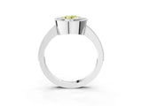 White gold Fancy Yellow Oval Cut-Cut Diamond Halo Engagement Ring with Pave Band and Prong Setting_3