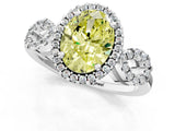 White gold Fancy Yellow Oval Cut Cut Halo Diamond Infinity Band with Four-Prong Setting_1