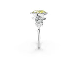 White gold Fancy Yellow Oval Cut Cut Halo Diamond Infinity Band with Four-Prong Setting_2