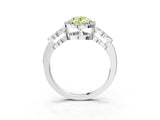 White gold Fancy Yellow Oval Cut Cut Halo Diamond Infinity Band with Four-Prong Setting_3