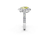 White gold Fancy Yellow Oval Cut Cut Halo Diamond Pavé Engagement Ring with Milgrain Detailing_14
