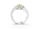 White gold Fancy Yellow Oval Cut Cut Halo Diamond Pavé Engagement Ring with Milgrain Detailing_15