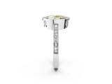 White gold Fancy Yellow Oval Cut Cut Halo Pavé Diamond Ring_2