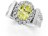 White gold Fancy Yellow Oval Cut Cut Halo Split Shank Prong Set Ring_1