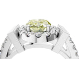 White gold Fancy Yellow Oval Cut Cut Halo Split Shank Prong Set Ring_4