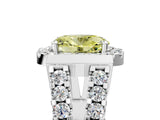 White gold Fancy Yellow Oval Cut Cut Halo Split Shank Prong Set Ring_5