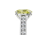 White gold Fancy Yellow Oval Cut Cut Pave Band Milgrain Solitaire Ring_5