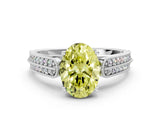 White gold Fancy Yellow Oval Cut Cut Pave Split Shank Engagement Ring with Four-Prong Setting_12