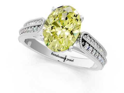 White gold Fancy Yellow Oval Cut Cut Pave Split Shank Engagement Ring with Four-Prong Setting_13