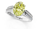 White gold Fancy Yellow Oval Cut Cut Pave Split Shank Engagement Ring with Four-Prong Setting_13