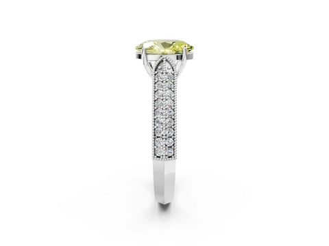 White gold Fancy Yellow Oval Cut Cut Pave Split Shank Engagement Ring with Four-Prong Setting_14