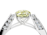 White gold Fancy Yellow Oval Cut Diamond Channel Set Solitaire Ring with Four-Prong Setting_42