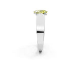White gold Fancy Yellow Oval Cut Diamond Channel Set Solitaire Ring with Four-Prong Setting_44