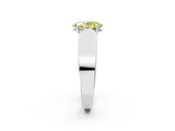 White gold Fancy Yellow Oval Cut Diamond Channel Set Solitaire Ring with Four-Prong Setting_68