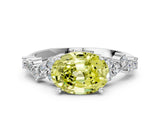 White gold Fancy Yellow Oval Cut Diamond Cluster Pavé Band with Four-Prong Setting_12