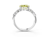 White gold Fancy Yellow Oval Cut Diamond Cluster Pavé Band with Four-Prong Setting_15