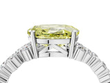 White gold Fancy Yellow Oval Cut Diamond Cluster Pavé Band with Four-Prong Setting_16