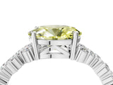 White gold Fancy Yellow Oval Cut Diamond Cluster Pavé Band with Four-Prong Setting_7