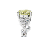 White gold Fancy Yellow Oval Cut Diamond Cluster Pavé Band with Four-Prong Setting_8