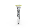 White gold Fancy Yellow Oval Cut Diamond Engagement Ring with Baguette Side Stones and Channel Set Band_34