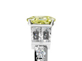 White gold Fancy Yellow Oval Cut Diamond Engagement Ring with Baguette Side Stones and Channel Set Band_37