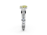 White gold Fancy Yellow Oval  Cut Diamond Engagement Ring with Pavé Band and Four-Prong Setting_5