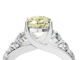 White gold Fancy Yellow Oval  Cut Diamond Engagement Ring with Pavé Band and Four-Prong Setting_7