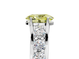 White gold Fancy Yellow Oval  Cut Diamond Engagement Ring with Pavé Band and Four-Prong Setting_8