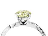 White gold Fancy Yellow Oval Cut Diamond Engagement Ring with Side Stone Accents and Four-Prong Setting_100