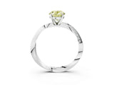 White gold Fancy Yellow Oval Cut Diamond Engagement Ring with Side Stone Accents and Four-Prong Setting_15