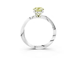 White gold Fancy Yellow Oval Cut Diamond Engagement Ring with Side Stone Accents and Four-Prong Setting_27