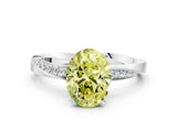 White gold Fancy Yellow Oval Cut Diamond Engagement Ring with Side Stone Accents and Four-Prong Setting_42