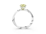 White gold Fancy Yellow Oval Cut Diamond Engagement Ring with Side Stone Accents and Four-Prong Setting_45
