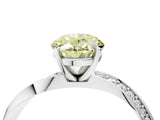 White gold Fancy Yellow Oval Cut Diamond Engagement Ring with Side Stone Accents and Four-Prong Setting_46