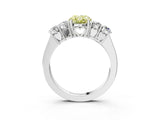 White gold Fancy Yellow Oval  Cut Diamond Five-Stone Prong Set White Gold Ring_36